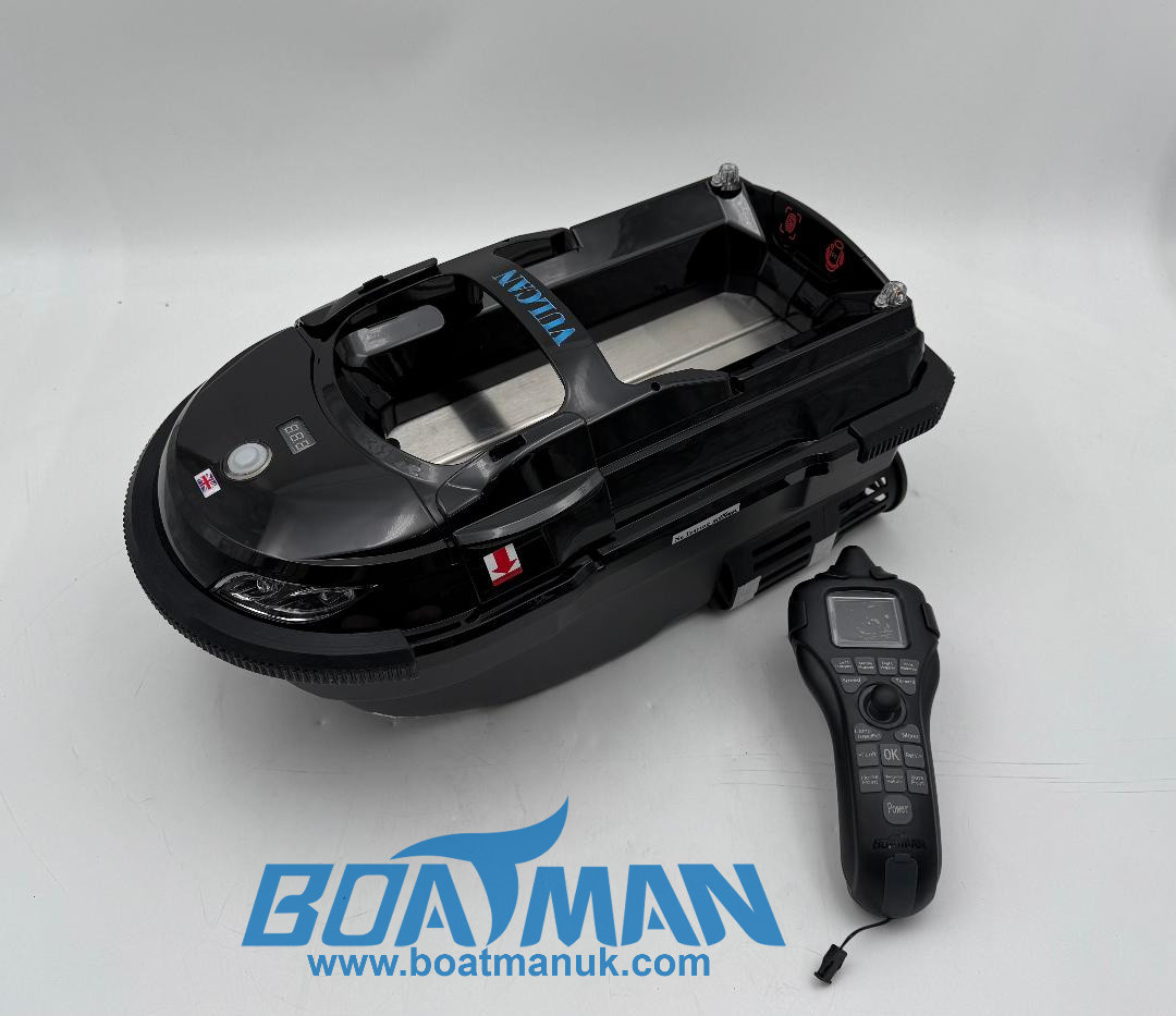Boatman Vulcan V2 Black GPS Bait Boat. 16 Stored Locations, 60 Satellites
