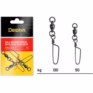 Ball bearing swivel with coastlock snap / 3 pcs