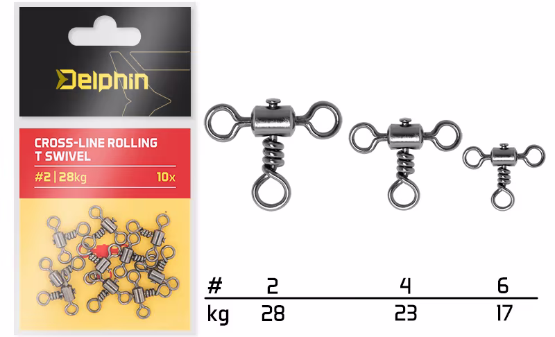 Cross-line rolling T swivel / 10 pcs