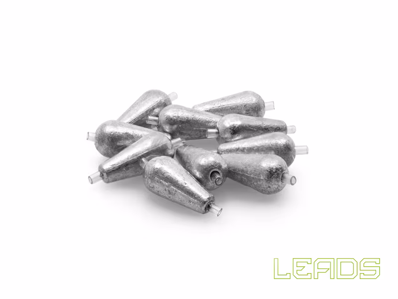 Delphin LEADS pear sinkers with a tube / 10pcs