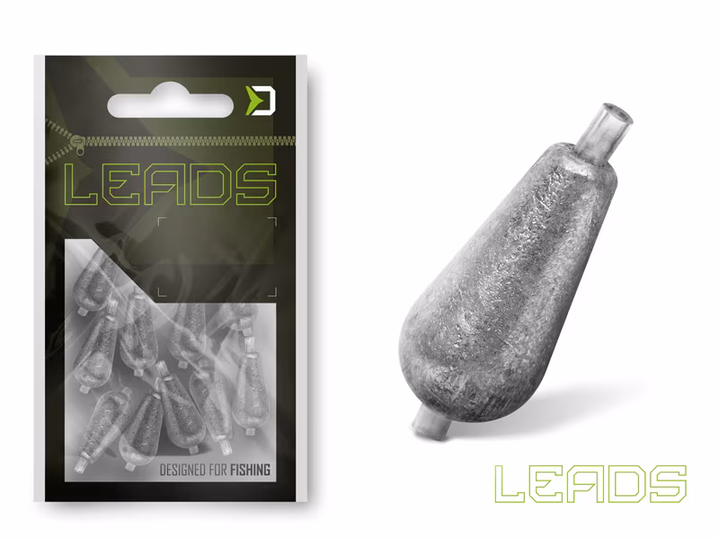 Delphin LEADS pear sinkers with a tube / 20pcs
