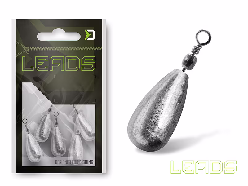 Delphin LEADS Pear with swivel / 10 pcs