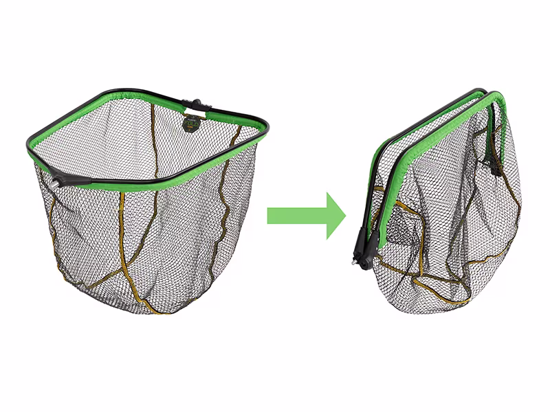 Floating landing net head Delphin REAXE FloateR FoldCUBE