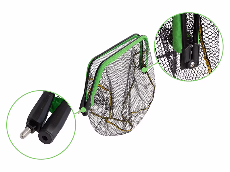 Floating landing net head Delphin REAXE FloateR FoldCUBE