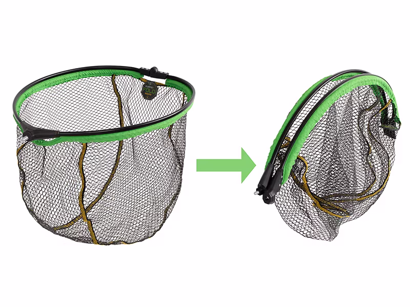 Floating landing net head Delphin REAXE FloateR FoldROUND