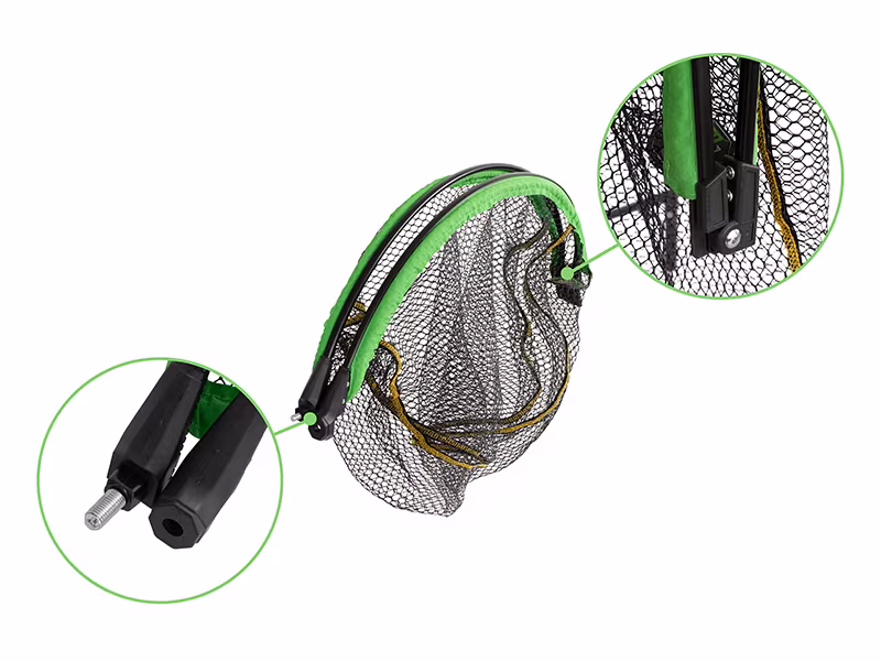Floating landing net head Delphin REAXE FloateR FoldROUND
