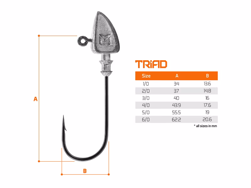 Jig head with a collar Delphin TRIAD / 5 pcs