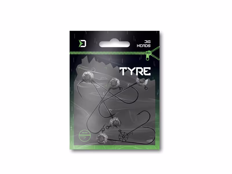 Jig head with a grub keeper Delphin TYRE / 5 pcs
