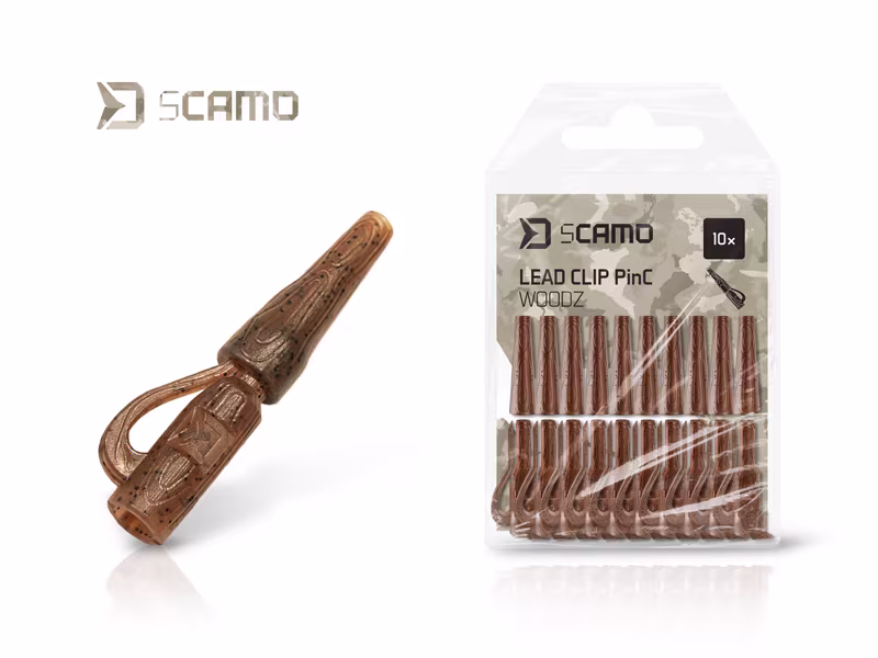 Lead clip Delphin sCAMO PinC WOODZ 10 pcs