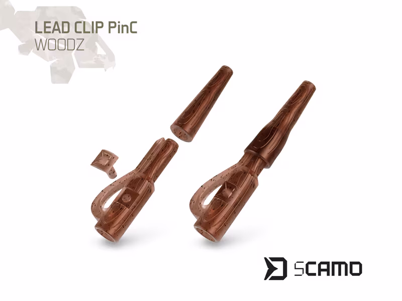 Lead clip Delphin sCAMO PinC WOODZ 10 pcs