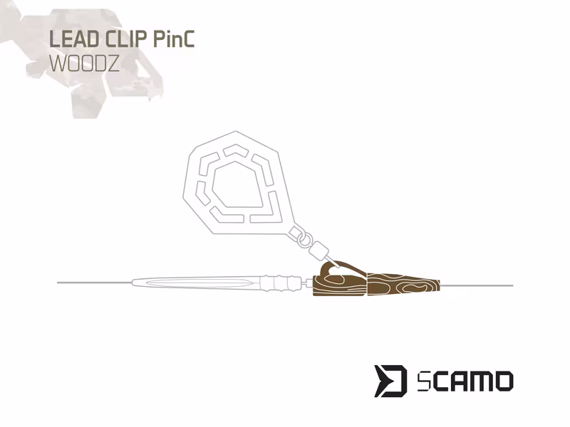 Lead clip Delphin sCAMO PinC WOODZ 10 pcs