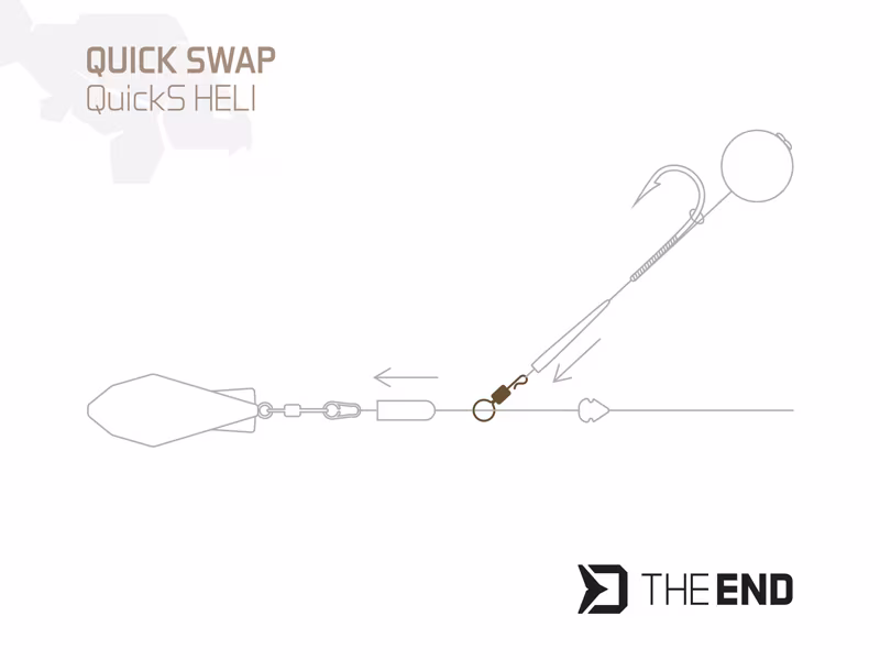 Quick swap swivel Delphin TheEND QuickS Heli / 10 pcs