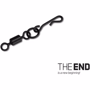 Rolling swivel with a ring and a Q-shaped snap Delphin THE END Q-Cast / 10 pcs