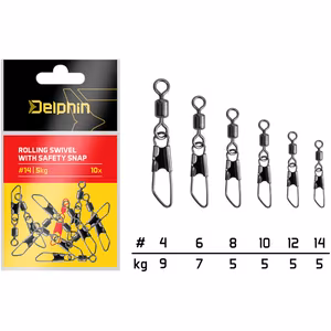 Rolling swivel with a safety snap / 10 pcs