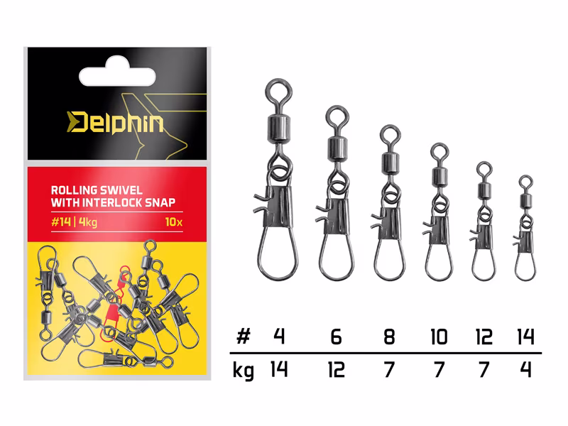 Rolling swivel with interlock snap / 10 pcs
