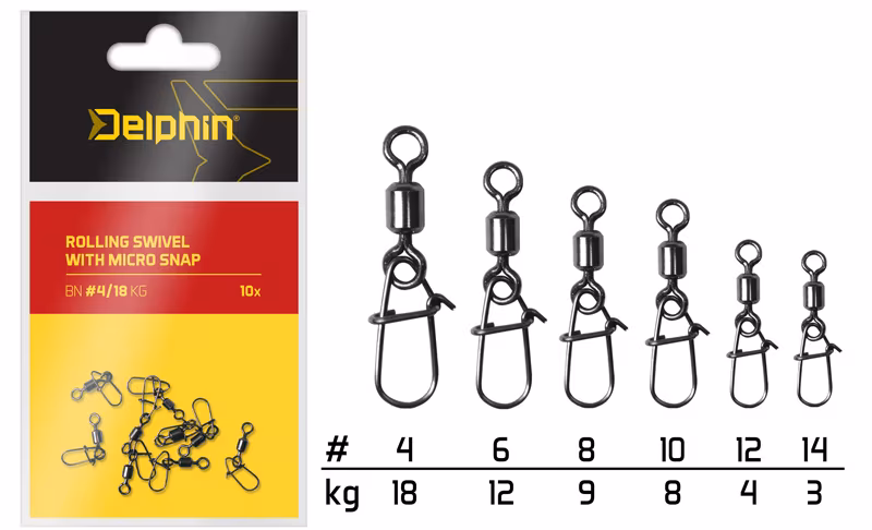 Rolling swivel with micro snap / 10pcs