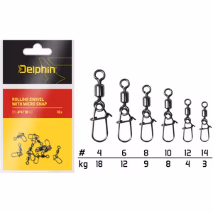 Rolling swivel with micro snap / 10pcs