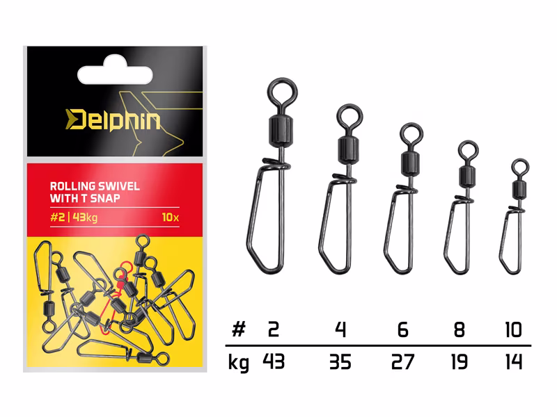 Rolling swivel with T snap / 10pcs