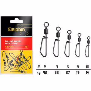 Rolling swivel with T snap / 10pcs