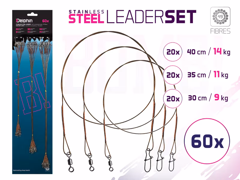 Set of steel cords BOMB! with a swivel. and carabiner. / 49 fibres