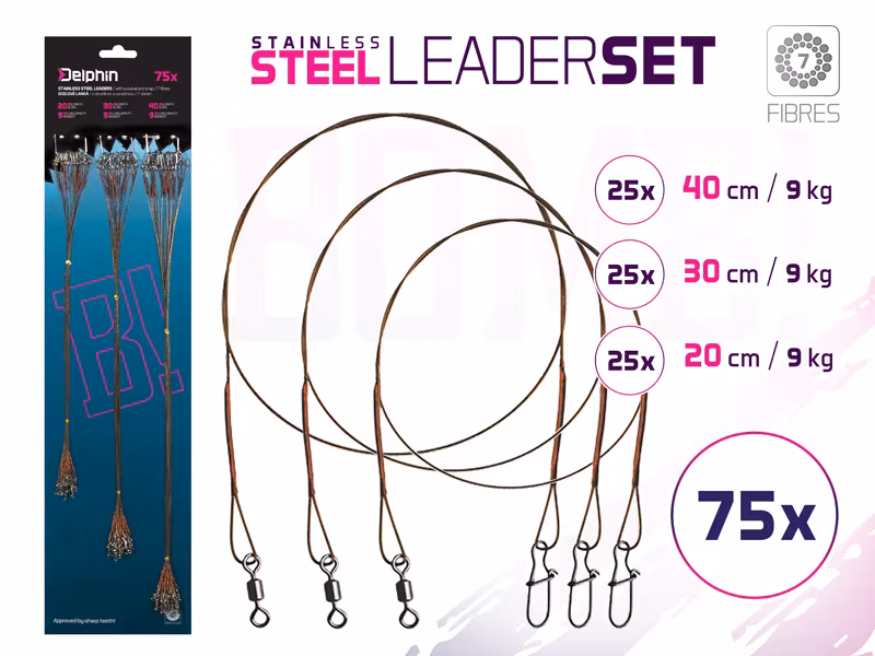 Set of steel cords BOMB! with a swivel. and carabiner. / 7 fibres