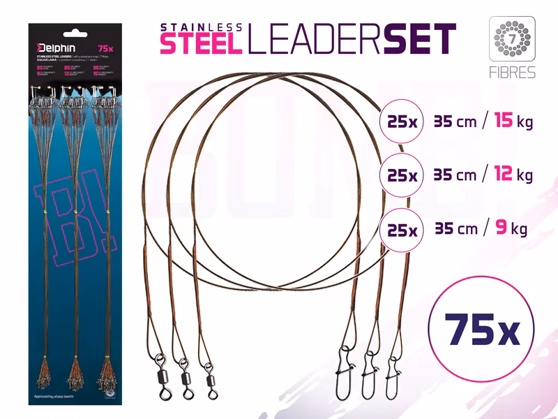 Set of steel cords BOMB! with a swivel. and carabiner. / 7 fibres