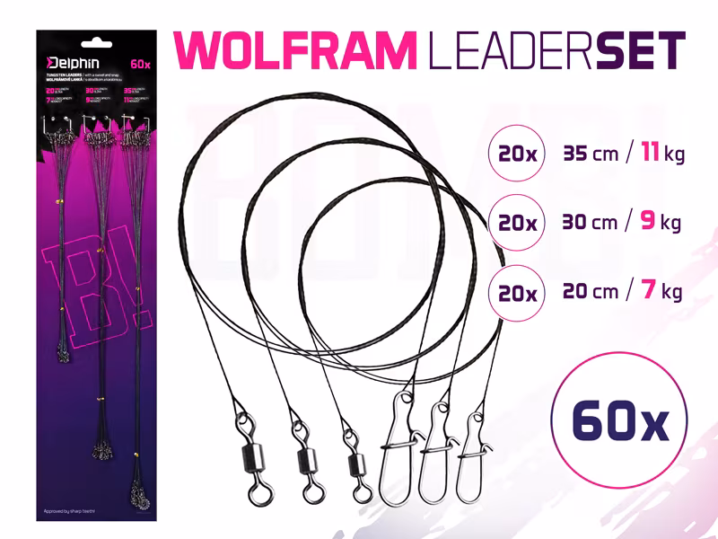 Set of tungsten ropes BOMB! with swivel and carabiner