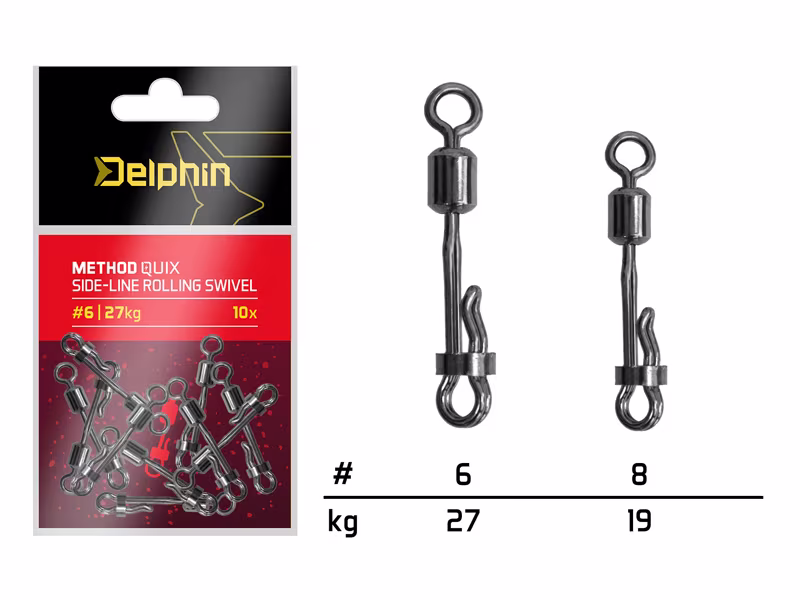 Side-line rolling swivel Delphin Method QuiX / 10 pcs