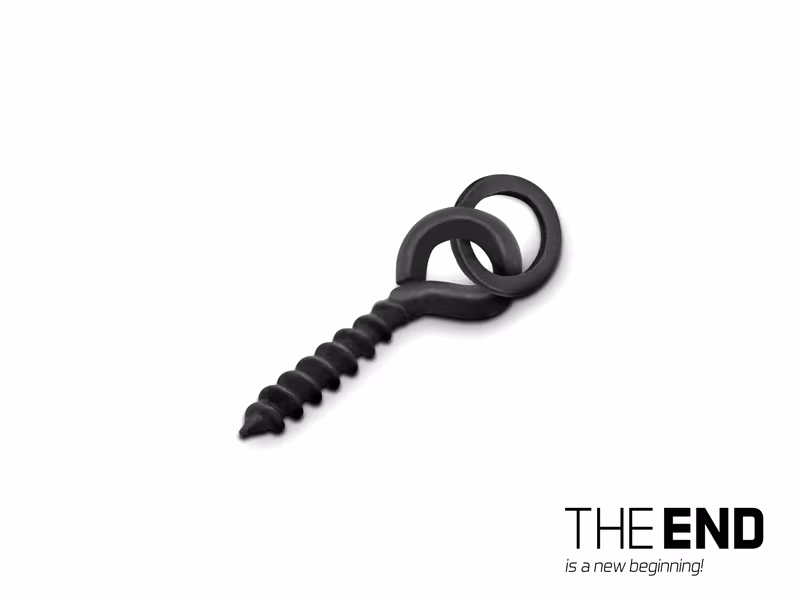 Small drill for baits with a ring Delphin THE END POP Screw / 15pcs