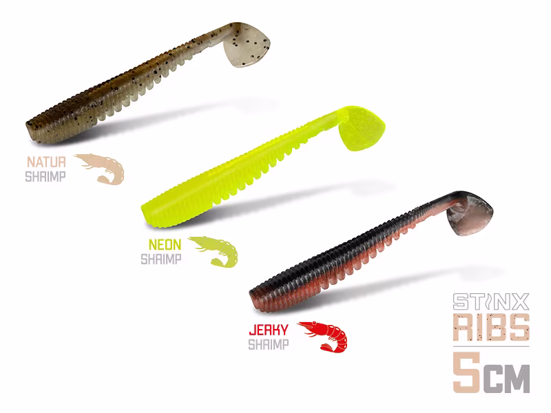 Soft lure Delphin B! StinxRIBS Shrimp / 20pcs