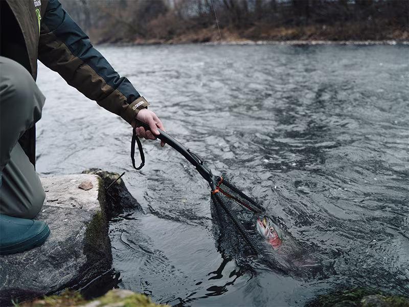 Spin fishing landing net Delphin FoldSPIN