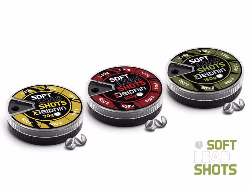 Split-shot sinkers Delphin SOFT (yellow dispenser)