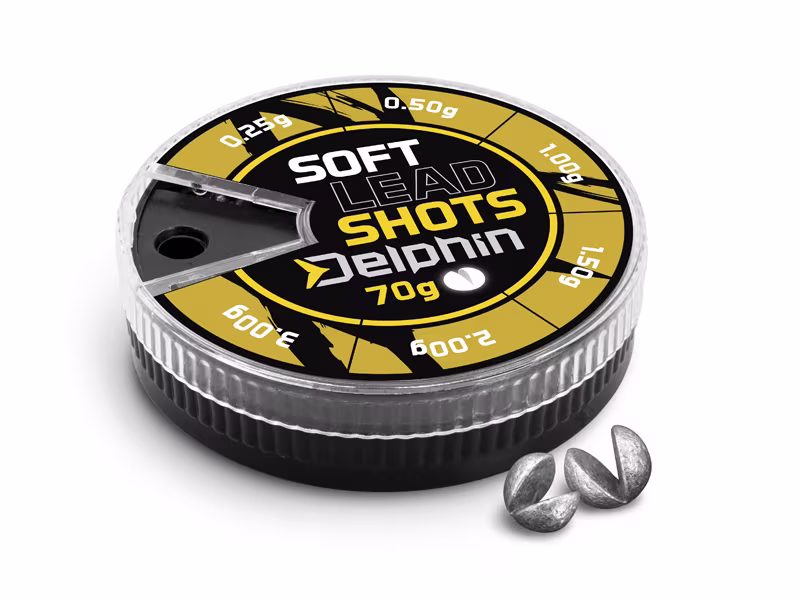 Split-shot sinkers Delphin SOFT (yellow dispenser)