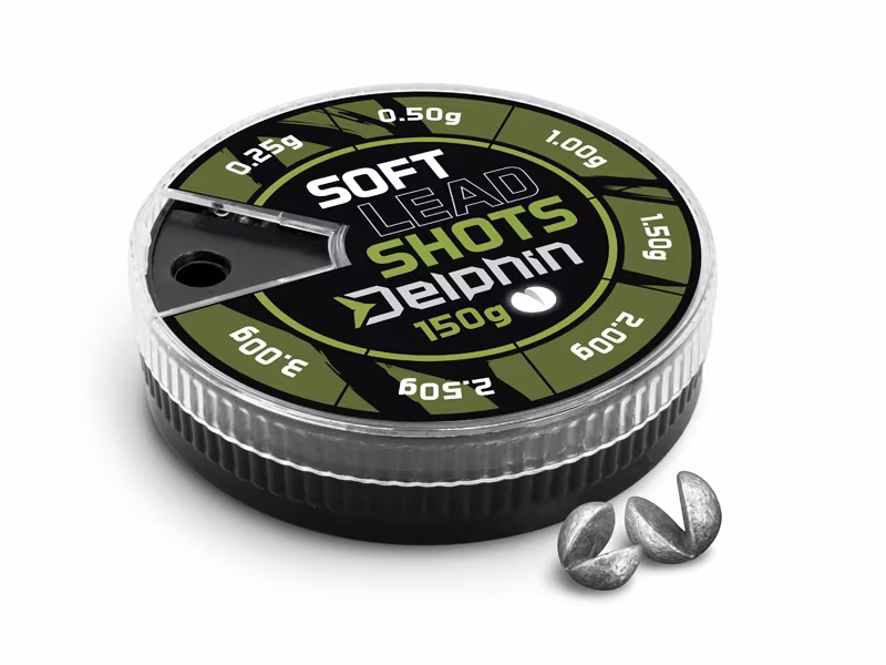 Split-shot sinkers Delphin SOFT (red dispenser)