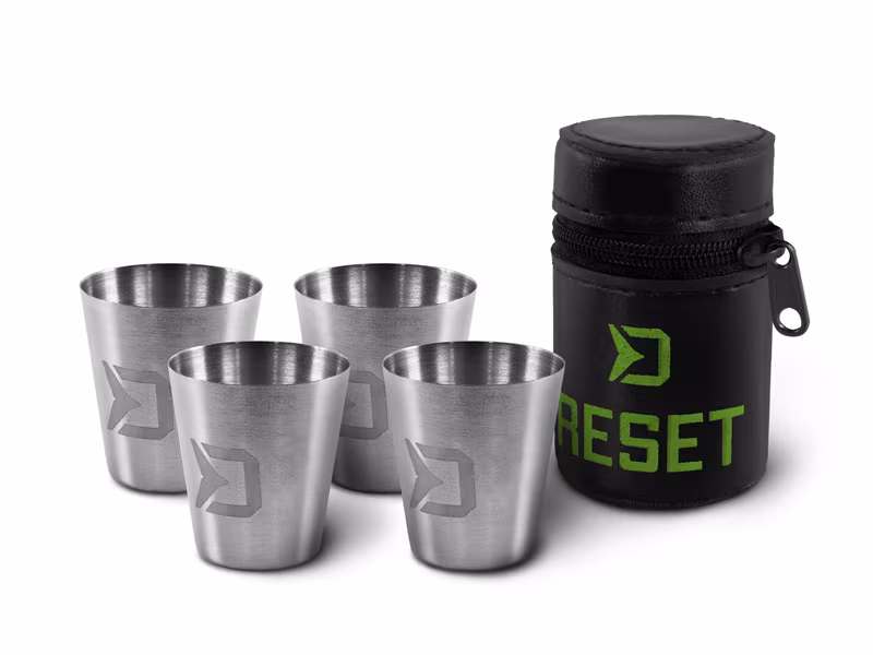 Stainless steel cup set Delphin RESET 4in1