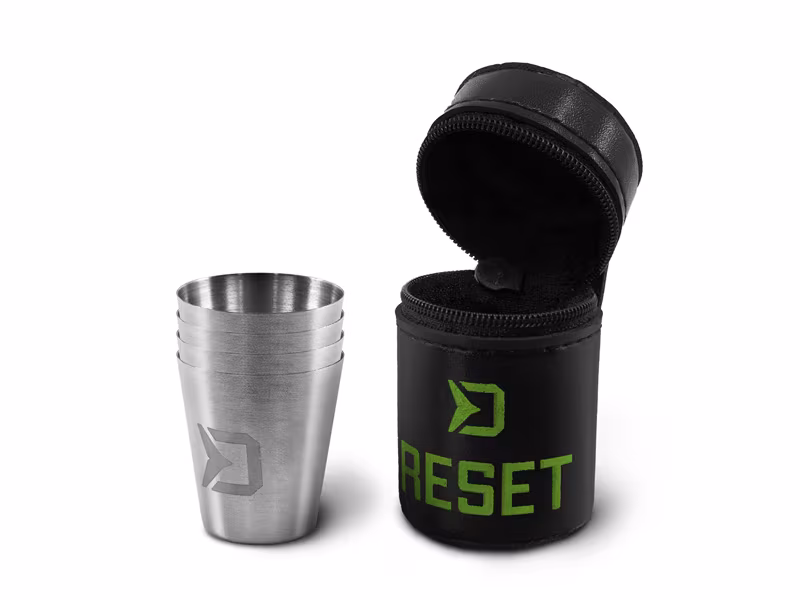 Stainless steel cup set Delphin RESET 4in1