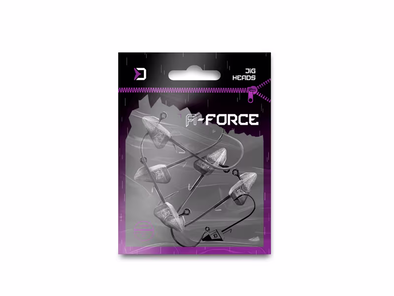Standup jig with a grub keeper Delphin A-FORCE / 5 pcs