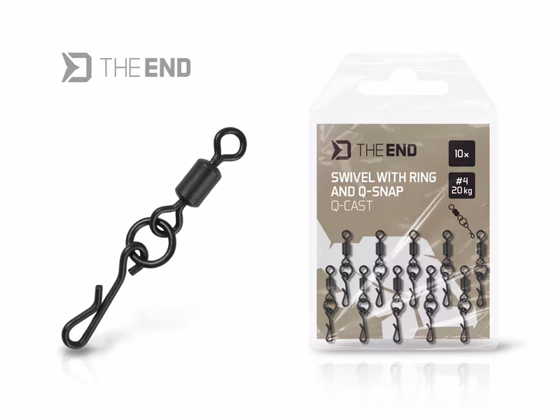 Swivel with a ring and a quick clip Delphin TheEND Q-Cast /10 pcs
