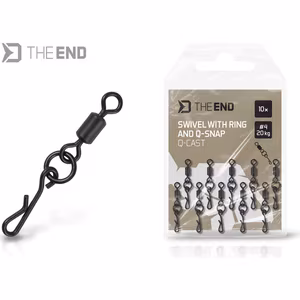 Swivel with a ring and a quick clip Delphin TheEND Q-Cast /10 pcs