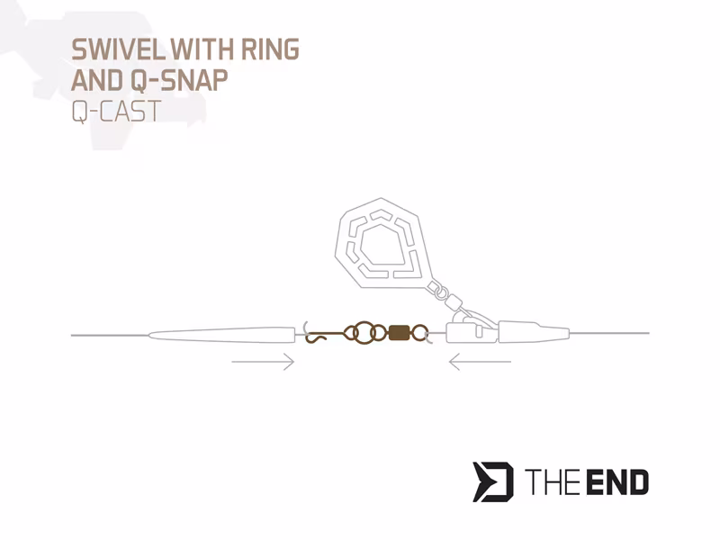 Swivel with a ring and a quick clip Delphin TheEND Q-Cast /10 pcs