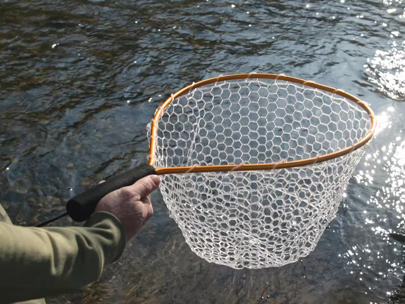 Trout landing net Delphin SoftLUX soft mesh