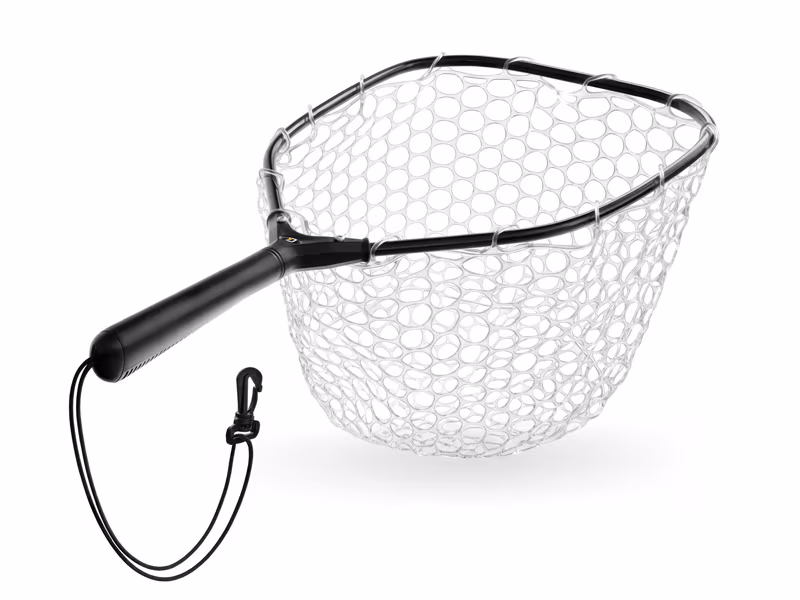 Trout landing net Delphin TroutSPIN soft mesh