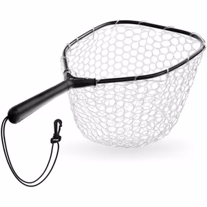 Trout landing net Delphin TroutSPIN soft mesh