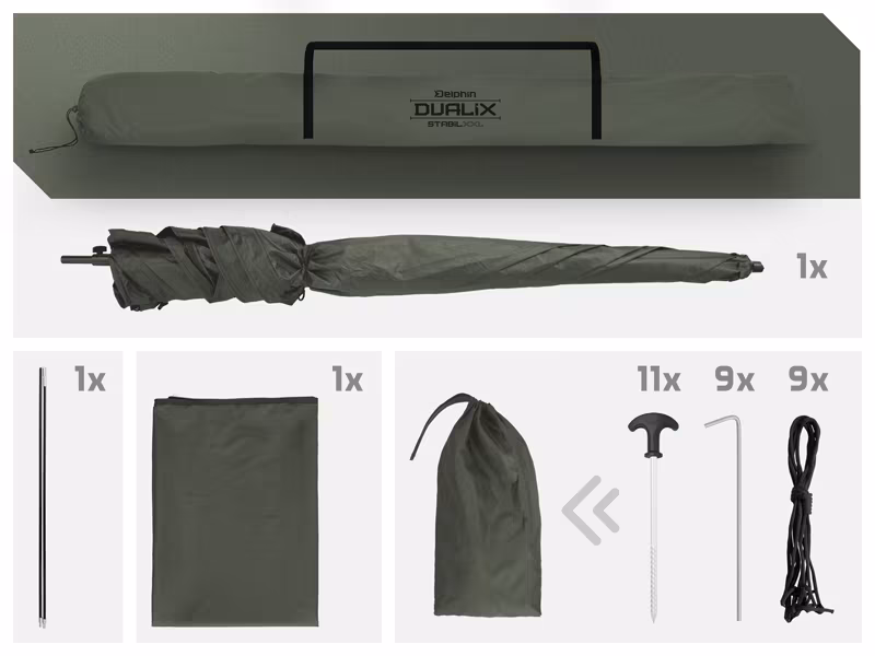 Umbrella with a side wall Delphin DualiX STABIL