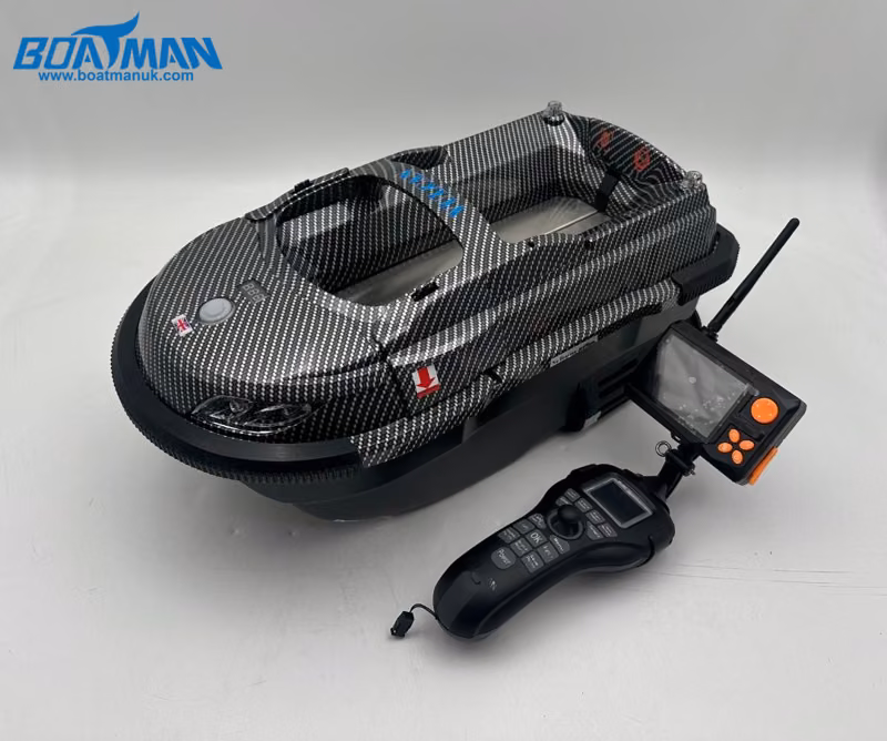 Boatman Vulcan V2 Carbon Pro Bait Boat. Auto Pilot GPS, 300M Sonar