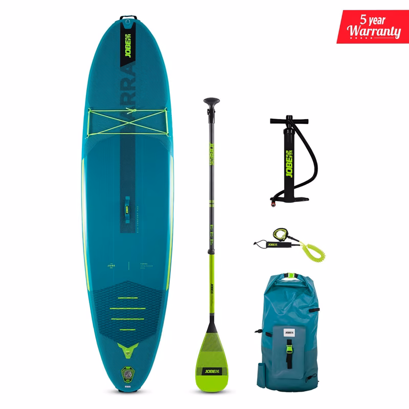 JOBE Aero Yarra SUP Board 10.6 Package Teal (fiberglass paddle Lime) (POP)