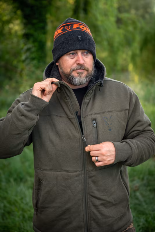 Fox Collection Sherpa Hoody Black/Orange