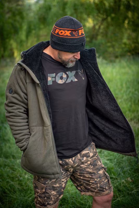 Fox Collection Sherpa Hoody Black/Orange