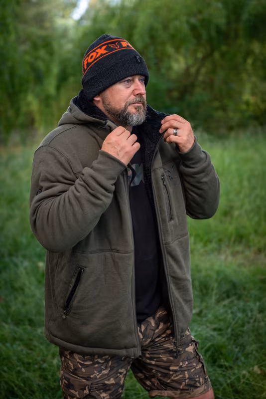 Fox Collection Sherpa Hoody Black/Orange