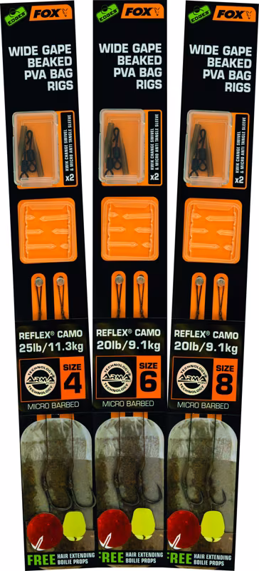 Fox Edges Wide Gape Beaked PVA Ready Rigs
